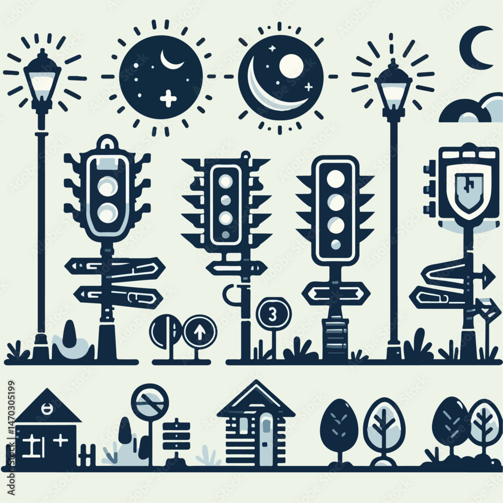 Naklejka premium traffic light illustration 