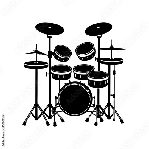 a silhouette of an electric drum pad set vector art
