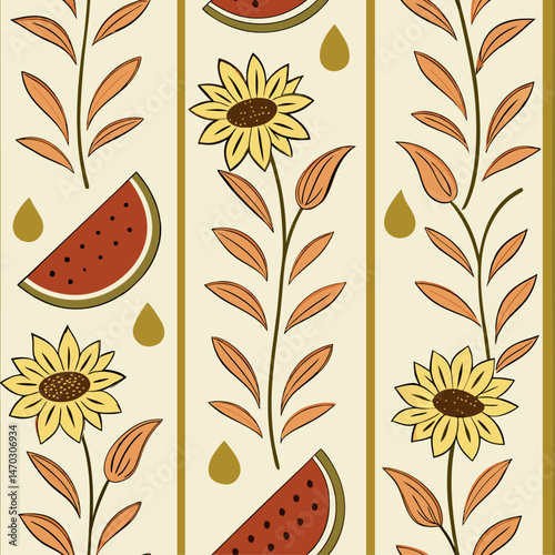 Seamless pattern with vertical stripes