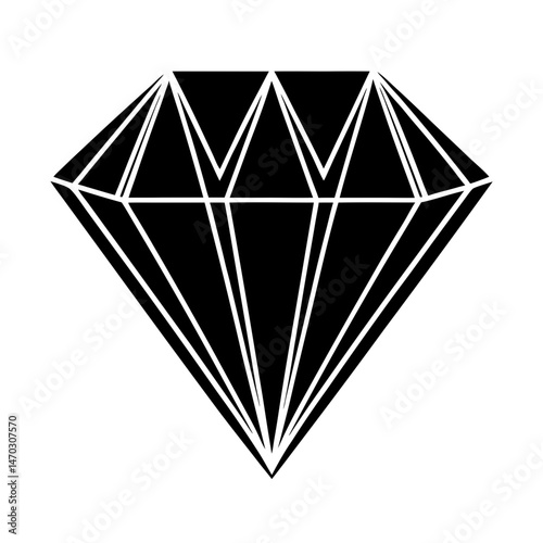 diamond vector icon vector art silhouette