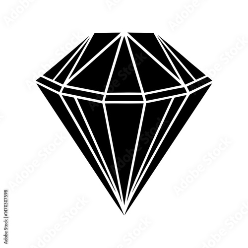 diamond vector icon vector art silhouette