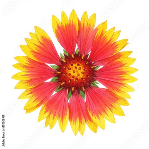 Red and Yellow Gaillardia Flower Close Up