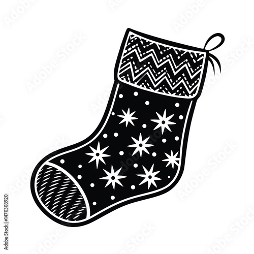 christmas sock isolated on white