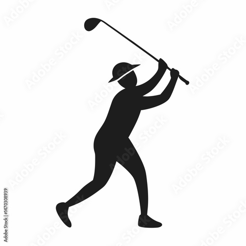 Golf player vector on white background.