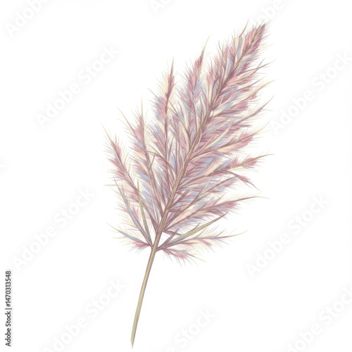 Pastel Pink and Beige Pampas Grass Plume