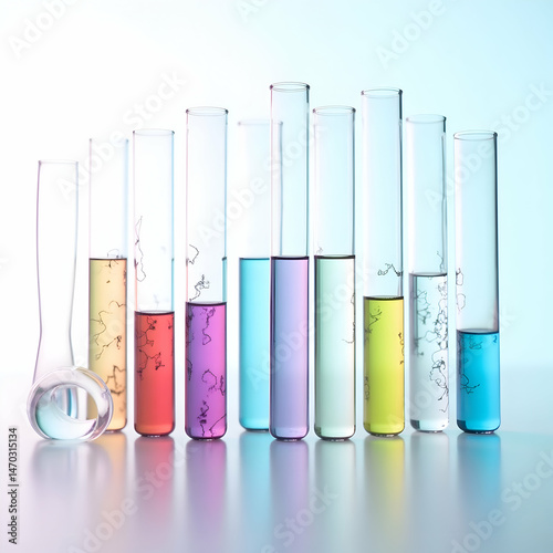Test tubes 3D icon isolated on white background symbolizing laboratory research and analysis   photo