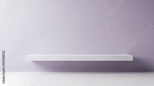 Wallpaper Mural White Shelf with Purple Wall, and Minimalist Room. Torontodigital.ca