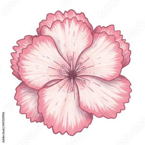 Pink and White Flower Blossom Illustration