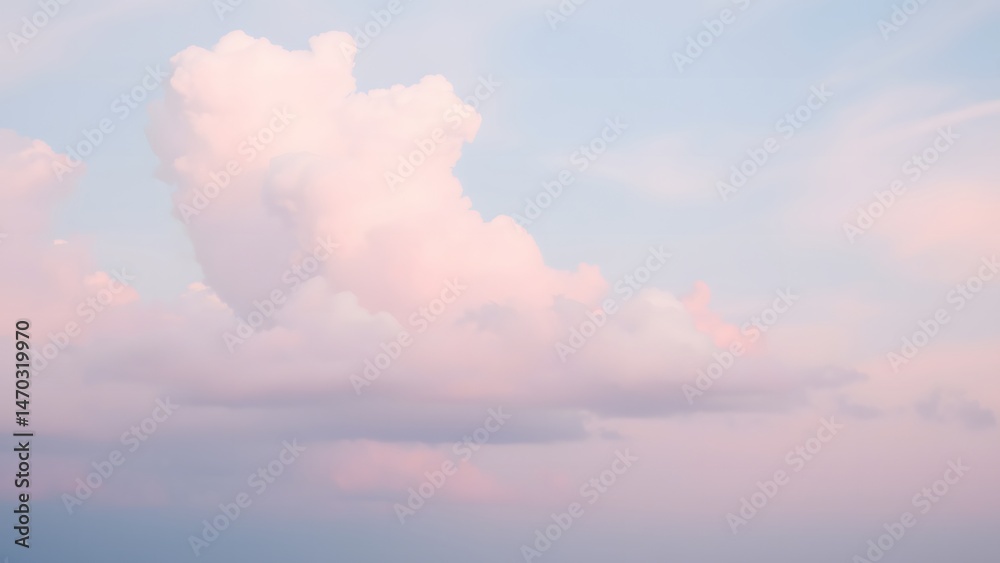 Pastel Pink and Blue Sky with Fluffy Clouds Dreamy Background Image Pastel Pink and Blue Sky with Fluffy Clouds Dreamy Background Image