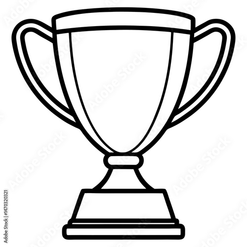 優勝カップのシンプルな線画 / Simple line drawing of a trophy cup