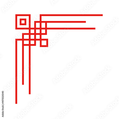 Chinese Frame Corner Ornament Vector