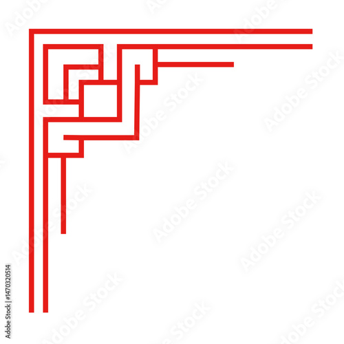 Chinese Frame Corner Ornament Vector
