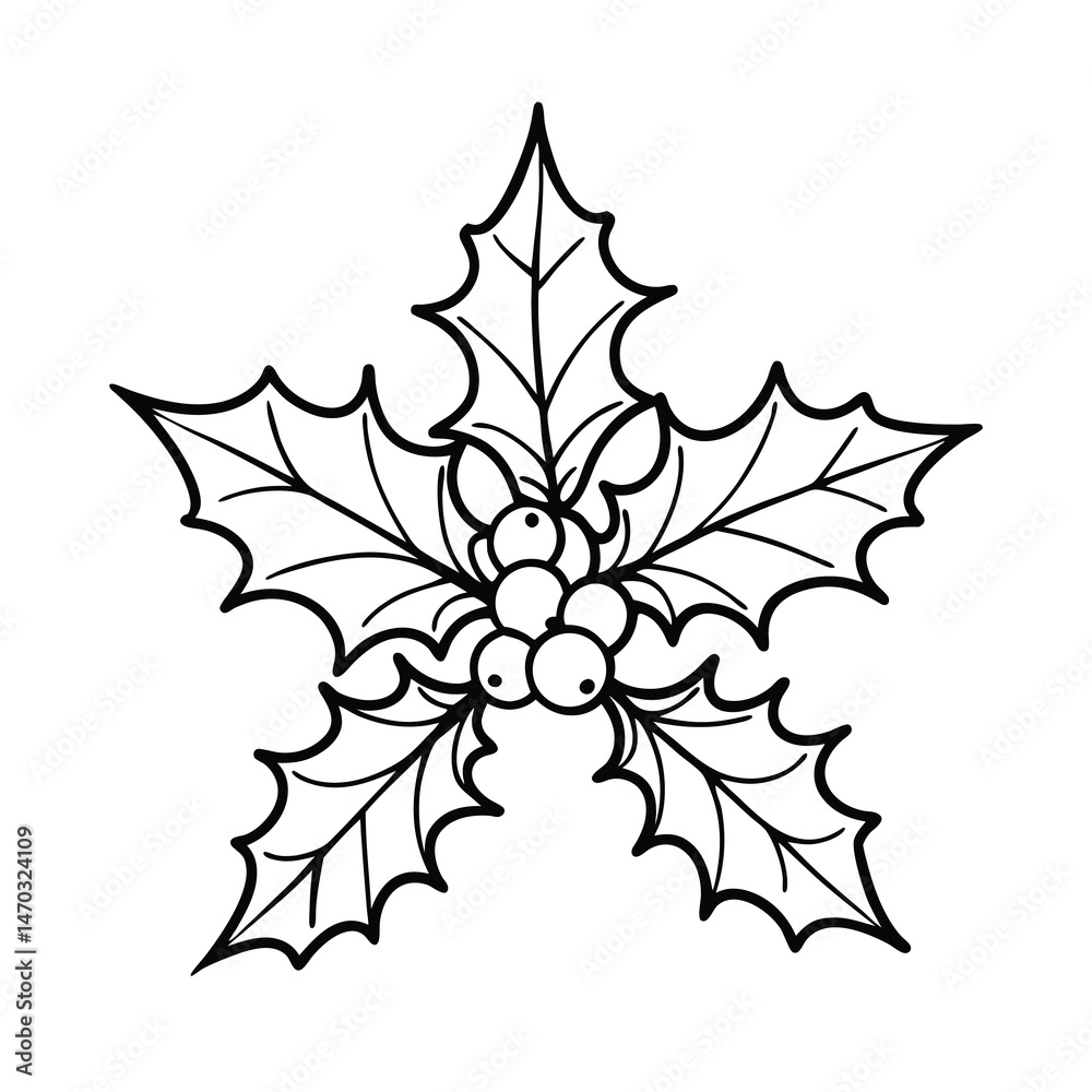 Fototapeta premium christmas holly vector