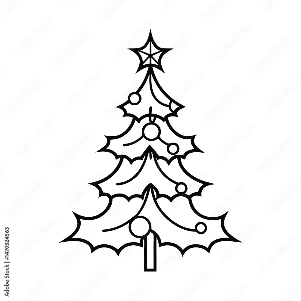 Obraz premium christmas tree vector illustration