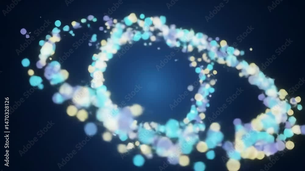 A glowing ring of particles pulses and spins in midair, emitting gentle light and shifting in a synchronized, fluid motion A glowing ring of particles pulses and spins in midair, emitting gentle light and shifting in a synchronized, fluid motion