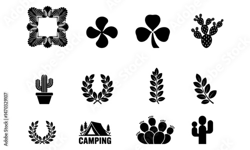 set of icons of plants