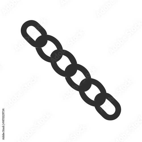 Black Chain Link, vector icon on isolated background