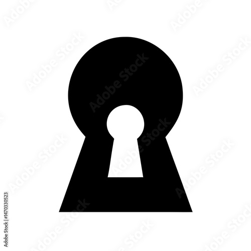 Keyhole silhouette representing secrecy and mystery with a minimalist design for creative projects