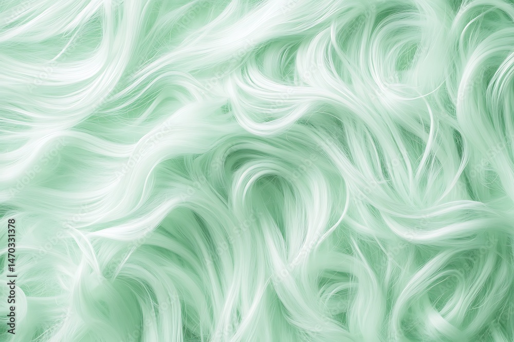 Obraz premium Cool mint green abstract background with soft swirling lines resembling gentle summer winds