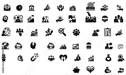 Set of business icon, business process, commerce, learning, shopping, industry, customer service. Linear pictogram pack.
