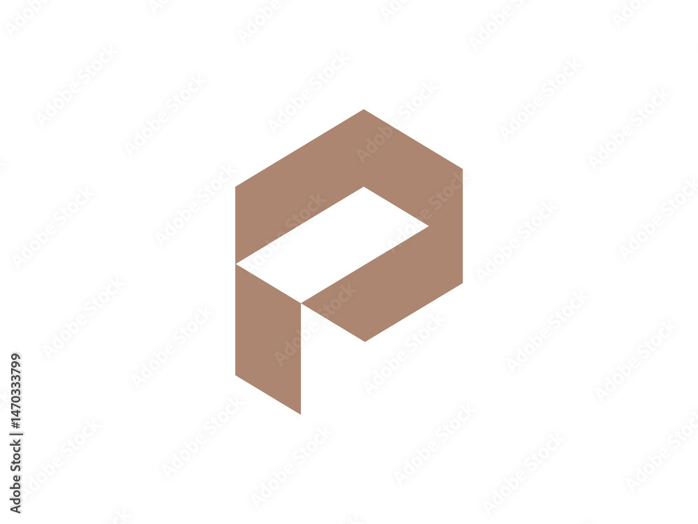 Obraz premium abstract p letter box logo - packaging logo