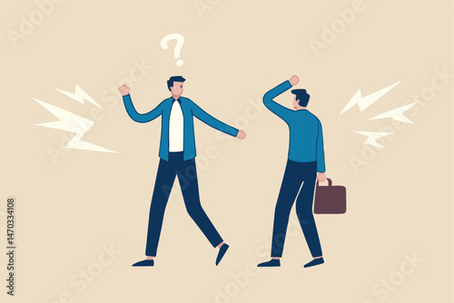 Bad habit blame other, excuse and throw mistake to colleague or team, selfish or offense manager concept, frustrated businessman boss excuse this mistake and pointing to other false.