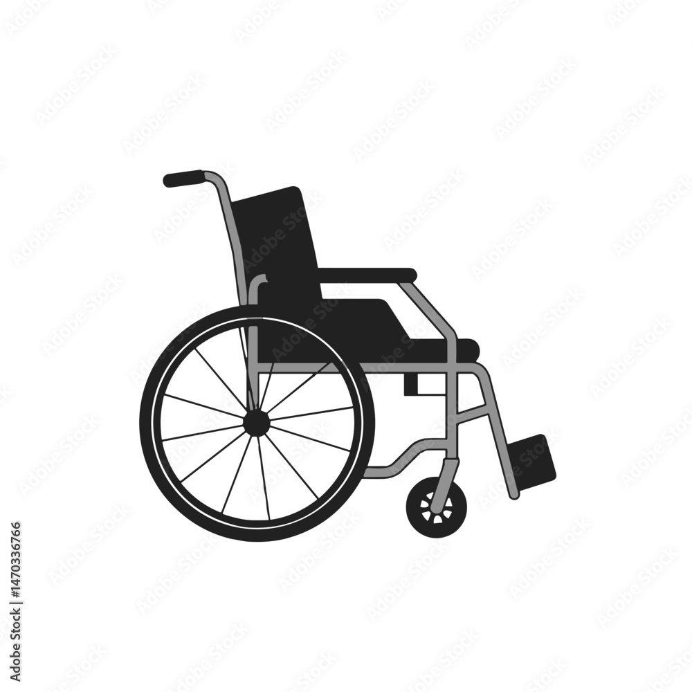 Wheelchair icon in minimalistic style on a white background Wheelchair icon in minimalistic style on a white background