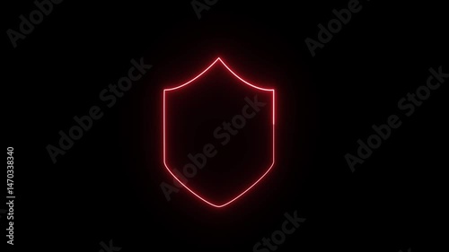 Cybersecurity is an abstract concept. Safety alert icon on a black background. Computer safety symbol motion icon videos. 4k