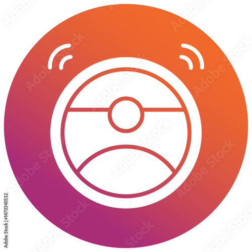 Robotic Vacuum Cleaner Gradient Circle Icon, Robotic Vacuum Cleaner Icon – Smart Home Cleaning Robot, Floor Cleaner Vector