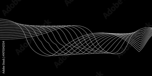 Abstract background with a glowing abstract waves. Abstract wave element for design. Digital frequency track equalizer, Futuristic background design. Light painting photography.