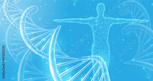 Human DNA. Medical technology, gene evolution, cellular health, nervous system