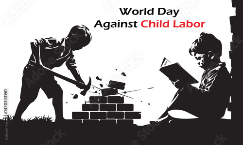 World day against child labour vector illustration for social awareness