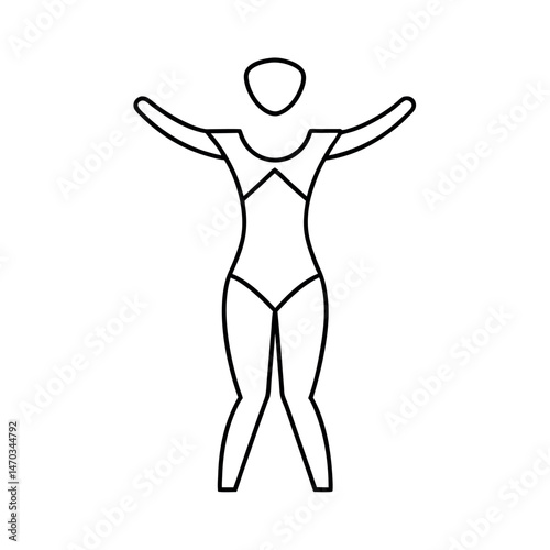 Acrobat Costume Line Art Vector Illustration