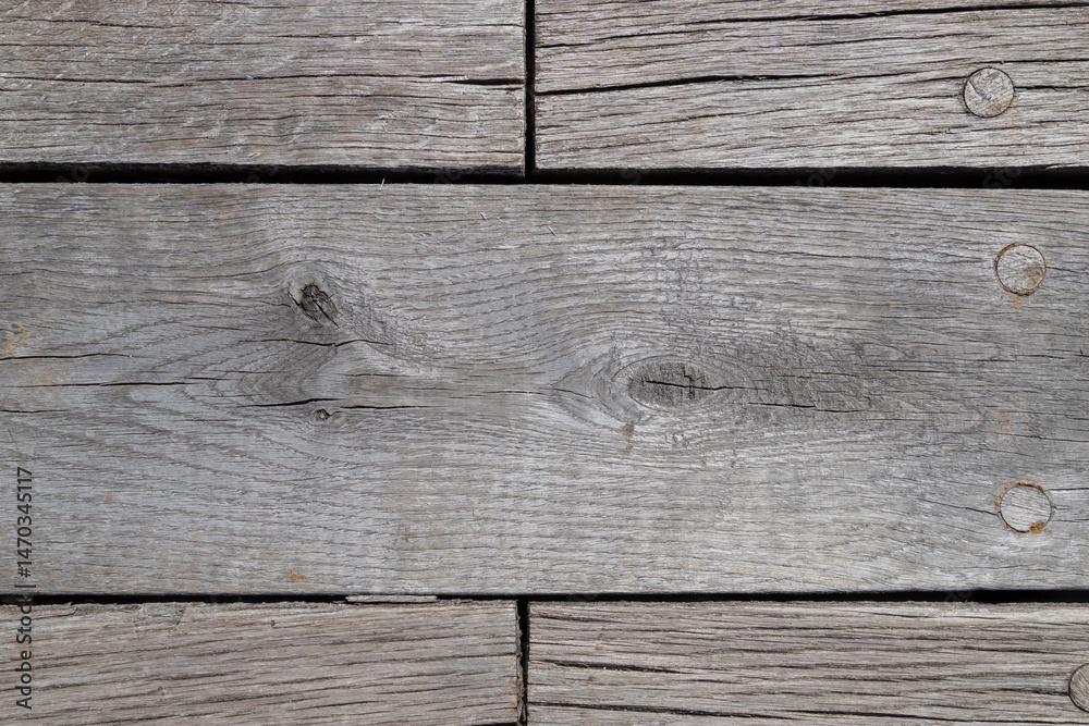 Close-Up of Weathered Wooden Planks with Natural Texture and Grain Details