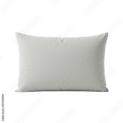Rectangular pillow in white color isolated on transparent background