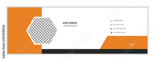 Modern email signature template design, 
vector email signature design, corporate email signature template.