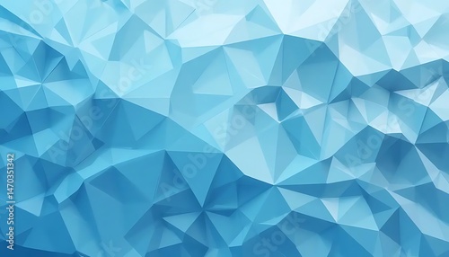 Abstract geometric background with overlapping translucent angular shapes in various shades of blue