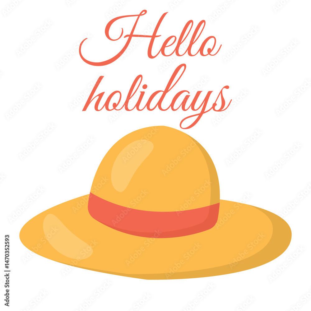 Fototapeta premium Bright summer illustration. Perfect for summer vacations, travel promotions and holiday cards.
