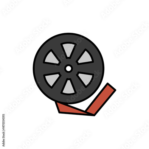 Film Reel Icon for Vintage Cinema.