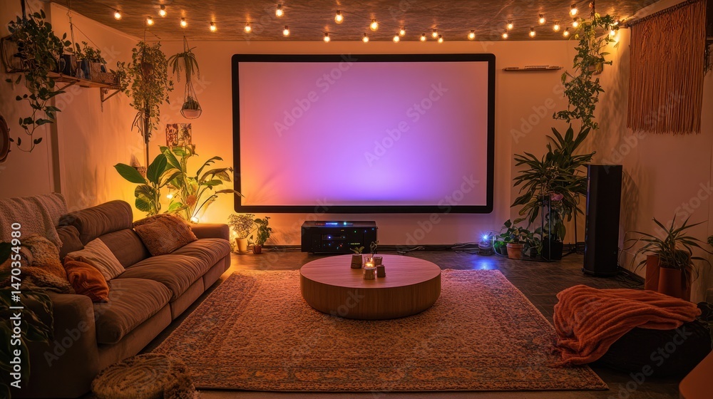 Fototapeta premium Cozy Home Theater Room