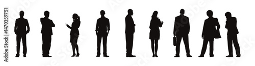 Wallpaper Mural  Black silhouette people set. Highly detailed people. Unrecognizable portraits of women and men. Vector illustration eps 10 Torontodigital.ca