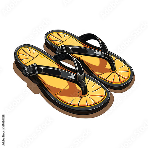Trendy Summer Sandals Pair Graphic Design