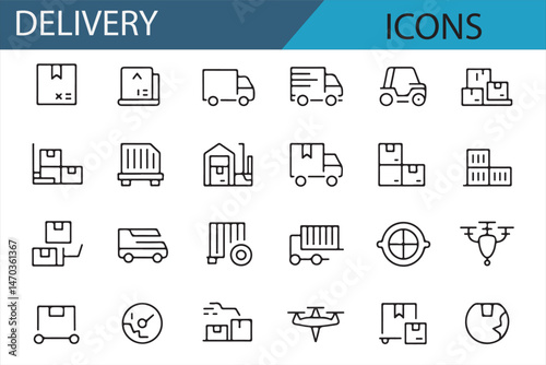 Delivery and Transport Icons for Business Use