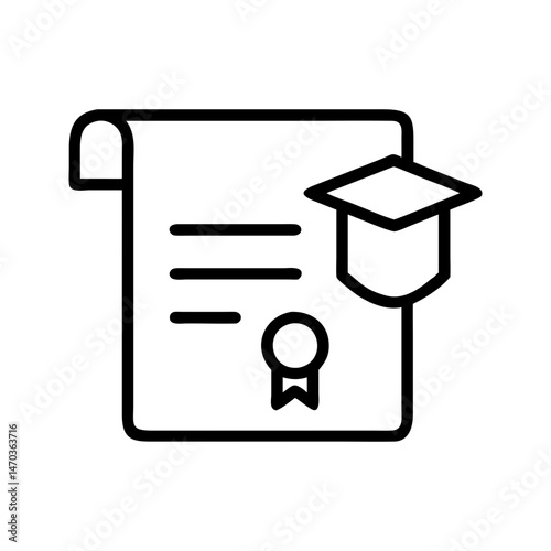 Icon of a framed high school diploma certificate.
