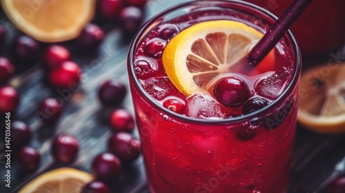 Refreshing Cranberry-Lemon Iced Drink
