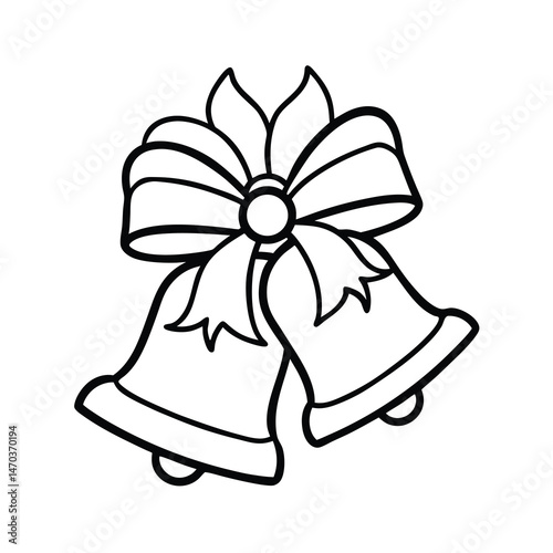 christmas bells with ribbon