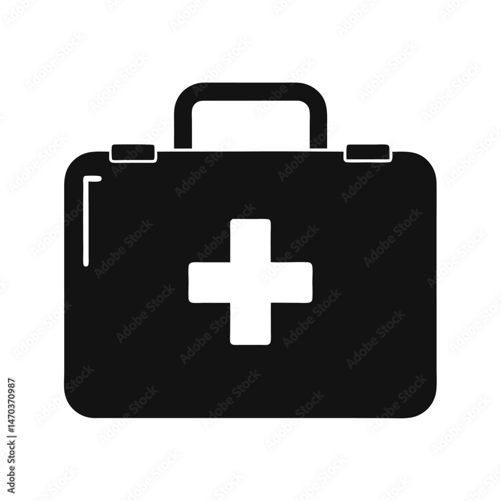 Obraz premium first aid kit black silhouette