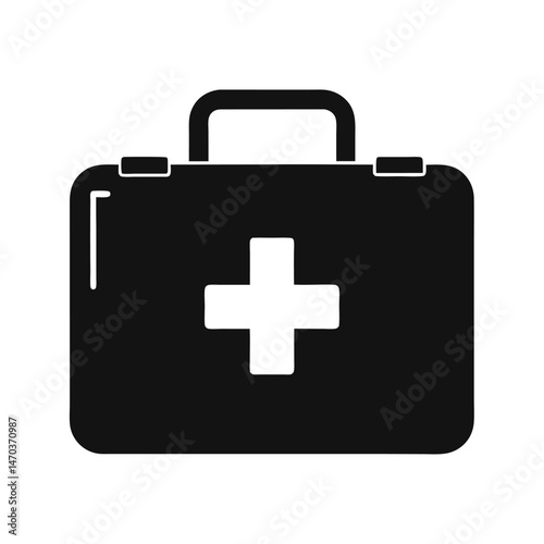 first aid kit black silhouette