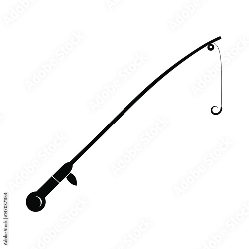 fishing rod black silhouette