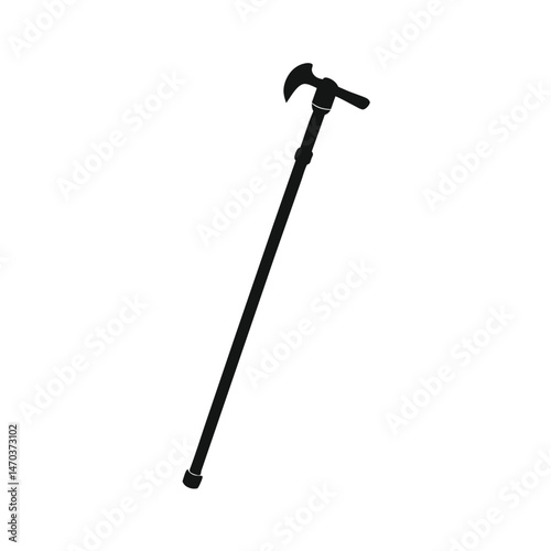 hiking stick trekking pole black silhouette